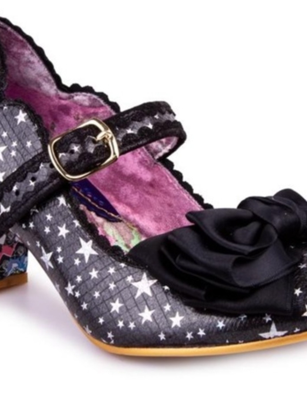 Irregular Choice Summer Breeze Black With Stars Irridescent 41 Nwt 10 - Picture 2 of 5